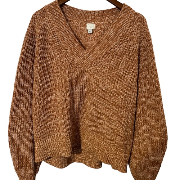 Target “A New Day” V Neck Pullover Rust Sweater Size L - Picture 2 of 4